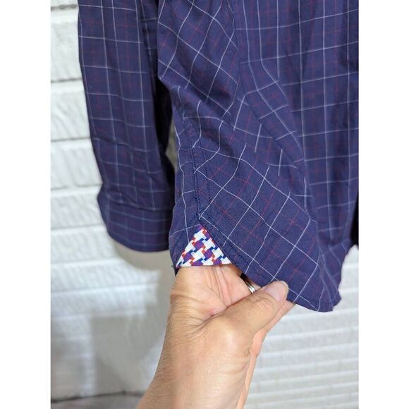 Stone Rose Men's Multi-Color Windowpane Long-Sleeve Button-Front Shirt Size M - Picture 5 of 9